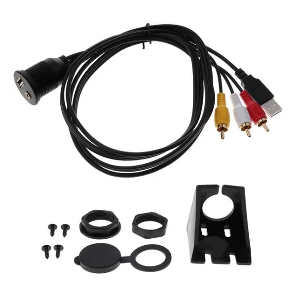 4825 Usb 2Rca 3.5Mm Aux Araç İçi Kontrol Paneli Uzatma Ek Kablosu - Görsel 5