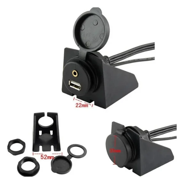 4825 Usb 2Rca 3.5Mm Aux Araç İçi Kontrol Paneli Uzatma Ek Kablosu - Görsel 7