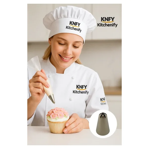 Kitchenify Krema Sıkma Torbası Ucu Kapalı Yıldız Duy 190,paslanmaz Çelik Orta Boy,krema Duyu,şanti Torbası Ucu, - Görsel 2