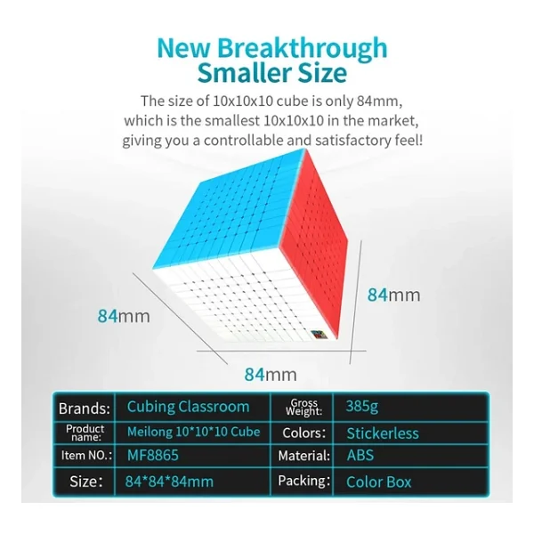 Orijinal MoYu Meilong 10x10 Küp - Moyu Speed Cube - Moyu 10x10 Zeka Küpü - Zeka Küpü - Rubik Küp - Görsel 6