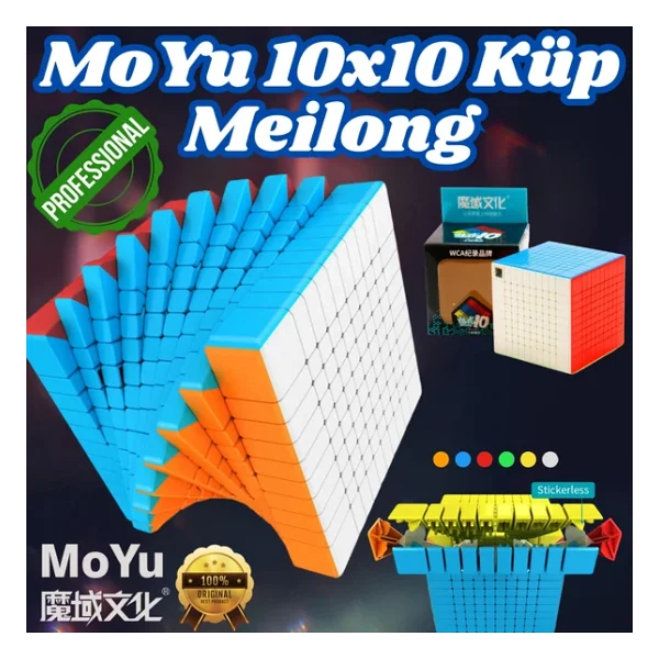 Orijinal MoYu Meilong 10x10 Küp - Moyu Speed Cube - Moyu 10x10 Zeka Küpü - Zeka Küpü - Rubik Küp - Görsel 2