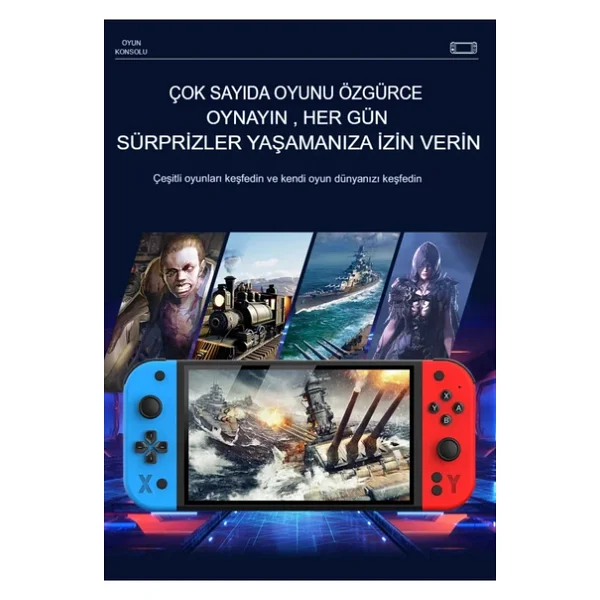 G90 7 İnç IPS HD Ekran Oyun Konsolu Linux İşletim ve Çoklu Sistem Emülatörü Arcade Oyun Konsolu - Görsel 6