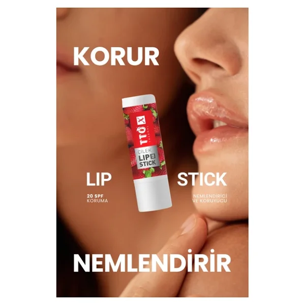 TTO X Çilek Aromalı 20 Faktör Dudak Nemlendirici - Görsel 6