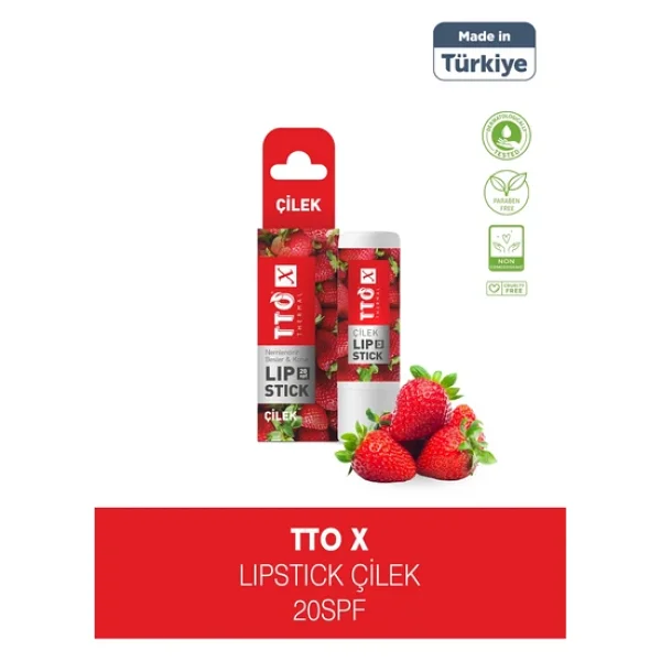 TTO X Çilek Aromalı 20 Faktör Dudak Nemlendirici - Görsel 3