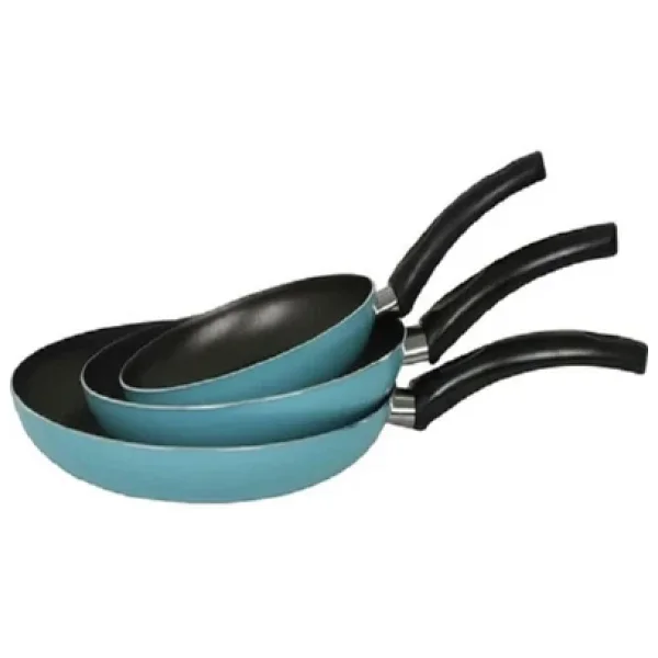 Mehtap 3'lü 18+22+26 cm Turkuaz Tava Seti - Görsel 4