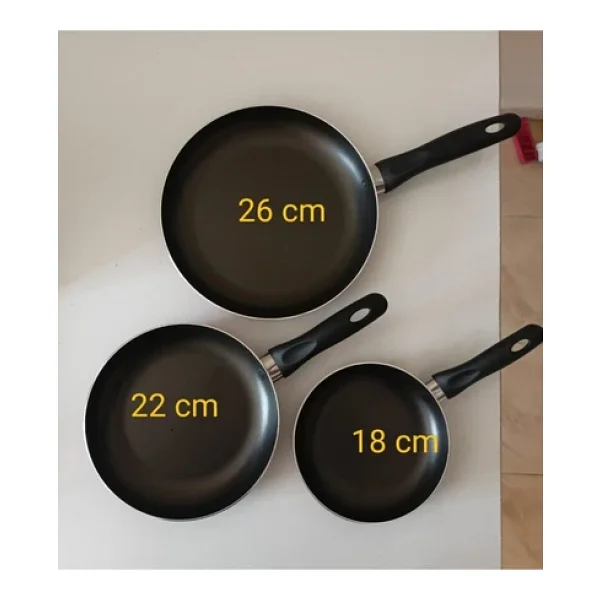 Mehtap 3'lü 18+22+26 cm Tava Seti - Görsel 6