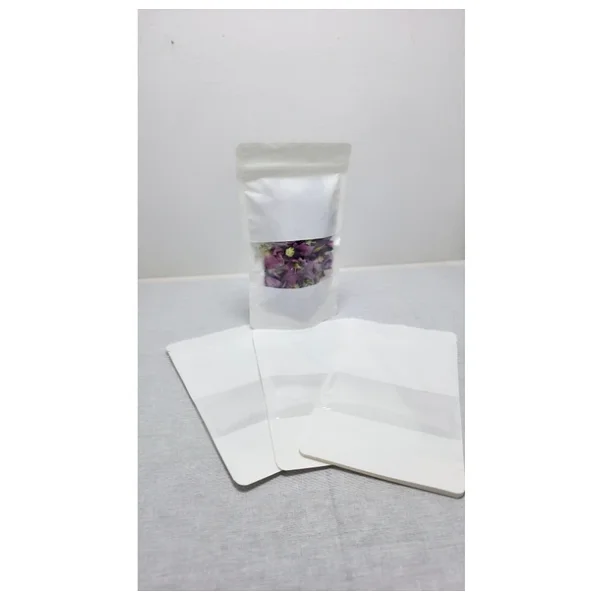Doypack Beyaz Kraft Pencereli Kilitli 16x27- 500 Gr-(50 Adet) - Görsel 8