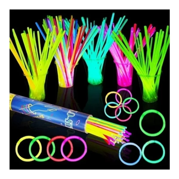 Vip Kalite 100 Adet Glow Stick Işıklı Fosfor Çubuk Neon Parti Işıkları Işıklı Bileklik Işıklı Kolye Işıklı Çubuk - Görsel 3