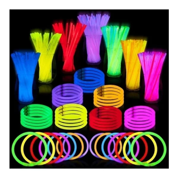 Vip Kalite 100 Adet Glow Stick Işıklı Fosfor Çubuk Neon Parti Işıkları Işıklı Bileklik Işıklı Kolye Işıklı Çubuk - Görsel 2