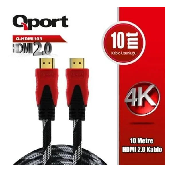 Qport Q-HDMI103 HDMI Kablo 10MT Ver1.4 Altın Uçlu 3D - Görsel 7