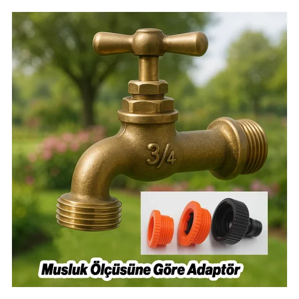Adaptör 3 Farklı Ölçülü Hortum Bağlantı Aparatı Eki 1/2" - 3/4" - 1" Md306 Bahçe Hortum Ucu Plastik - Görsel 3