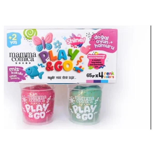 Play & Go 4 Lü Doğal Simli Oyun Hamuru Seti (4 Renk X 65 Gr) - Görsel 3