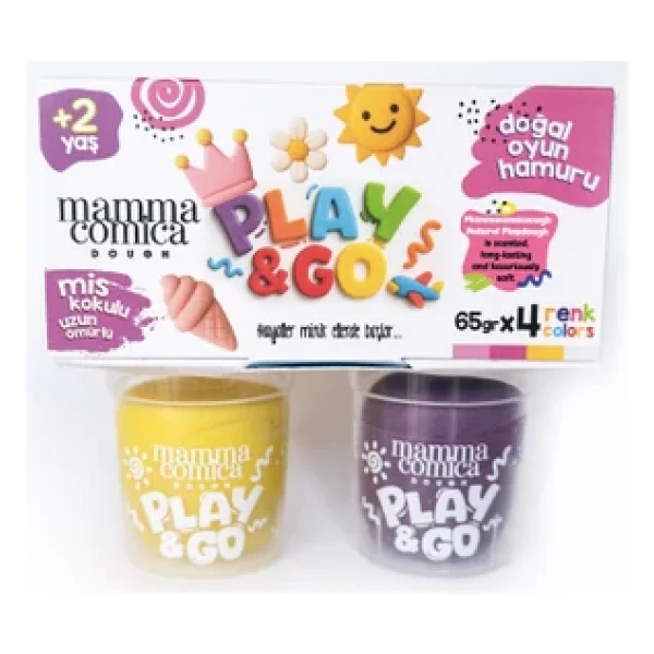 Play & Go 4 Lü Doğal Renkli Oyun Hamuru Seti (4 Renk X 65 Gr) - Görsel 4