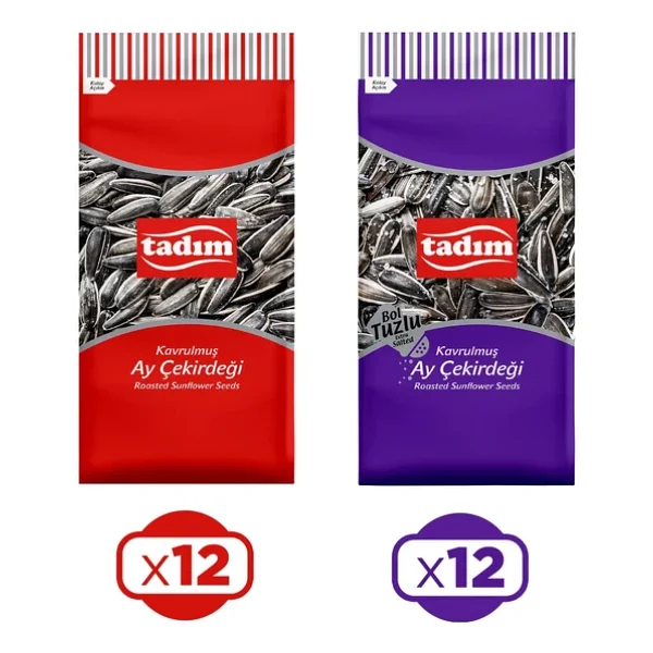 Tadım Ayçekirdeği 180 Gr Kavrulmuş Siyah Ve Bol Tuzlu 24 Lu Karma Paket - Görsel 6