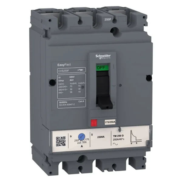 Schneider 3x160A 25kA CVS160B 112-160 Termik Ayarlı AC Kompakt Şalter LV516303 - Görsel 4