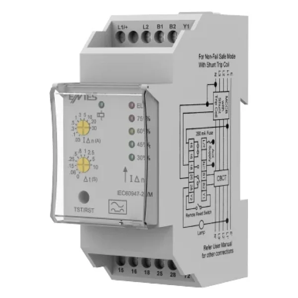 Entes M5651 Elr-30-m Toprak Kaçağı Koruma Rölesi 30ma-30a Manuel Reset 220vdc-415vac - Görsel 3