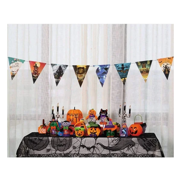 Cadılar Bayramı Halloween Flama Bayrak Banner Süs 8 li - Görsel 2