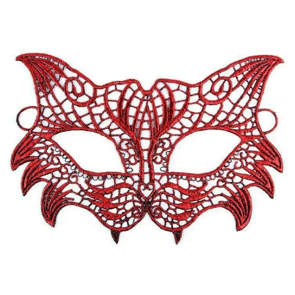 Kırmızı Dantel Masquerade Maskesi 8 No - Görsel 2