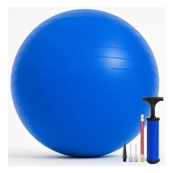 65 Cm Pilates Topu Ve Pompa Seti 155-170 Cm Boy İçin Uygun Dayanıklı Anti-Slip Mavi - Görsel 9