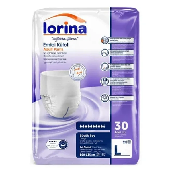 Lorina Emici Külot Büyük Boy L 30'lu Hasta Bezi - Görsel 8