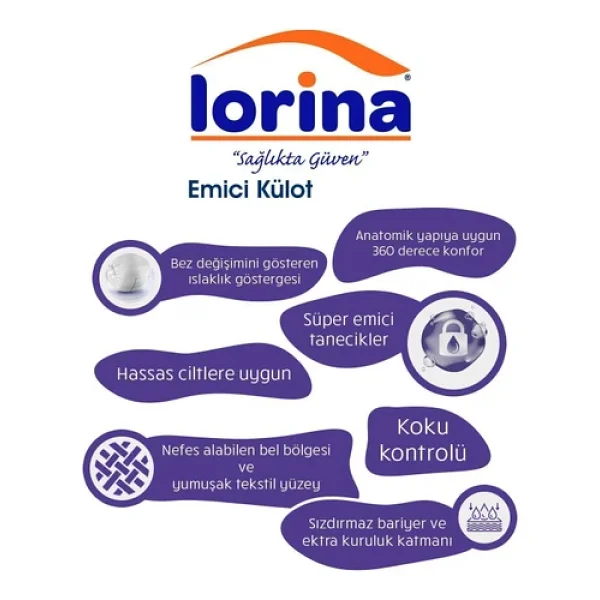 Lorina Emici Külot Büyük Boy L 30'lu Hasta Bezi - Görsel 6
