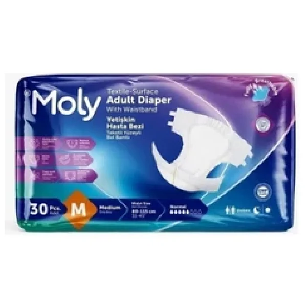 Moly Belbantlı Orta Boy M 30'lu Hasta Bezi - Görsel 6