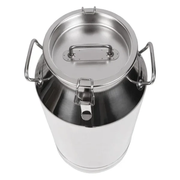 Melasty Süt Sağma Makinesi Paslanmaz Süt Güğümü (50 Litre İki Kulplu Kapaklı Ø208 mm Geniş Ağız) - Görsel 3