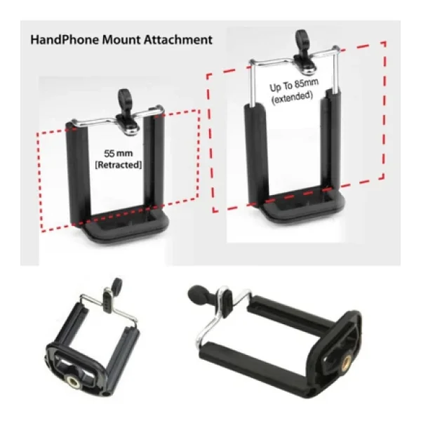 Tripod Bağlantılı Cep Telefon Tutucu Ayarlanabilir Aparat - Görsel 3