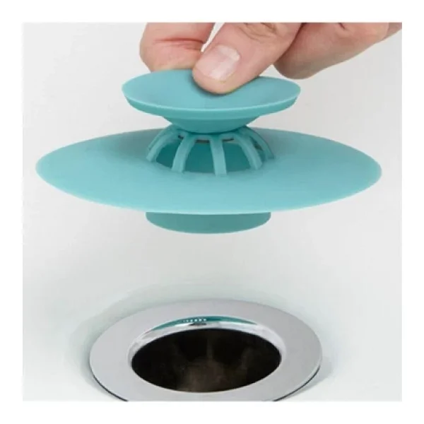 Silikon Lavabo Süzgeci Kilitli Küvet Tıkacı - Görsel 3