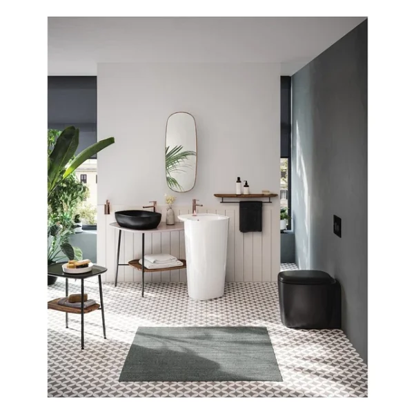 VitrA 7810B483-0016 Plural 45 cm Kare Alçak Çanak Lavabo - Mat Siyah - Görsel 7
