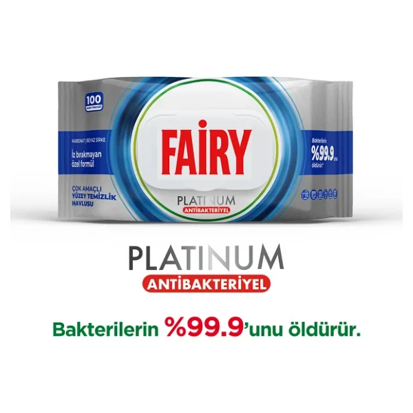 Fairy Platinum Antibakteriyel Yüzey Temizlik Havlusu 100 Yaprak - Görsel 6