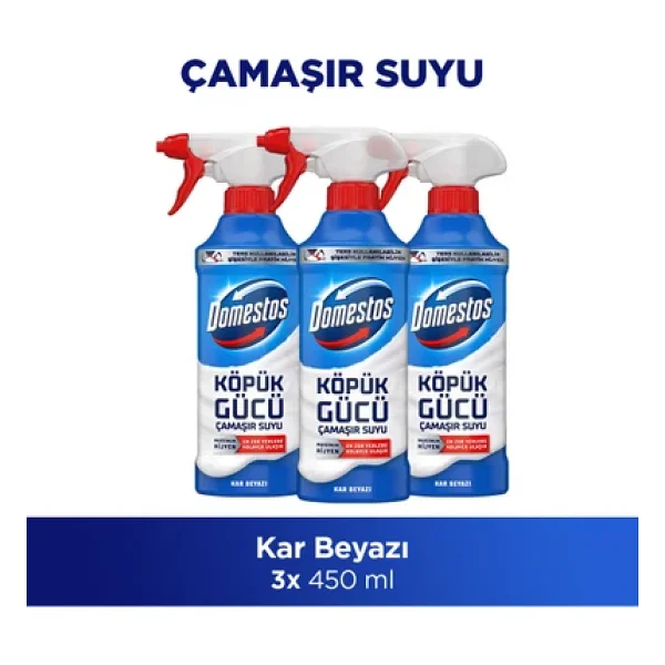 Domestos Köpük Gücü Köpük Çamaşır Suyu Beyaz Sabun 450 ml x3 - Görsel 2