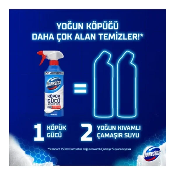 Domestos Köpük Gücü Köpük Çamaşır Suyu Beyaz Sabun 450 ml x3 - Görsel 7