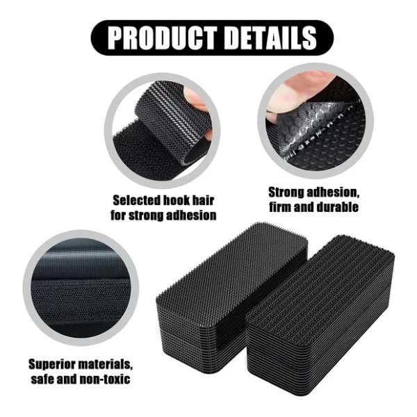Araç Ev Ofis Çok Amaçlı Kaydırmaz Çift Taraflı Cırt Velcro Bant 16'lı Set 23x70mm Siyah - Görsel 7