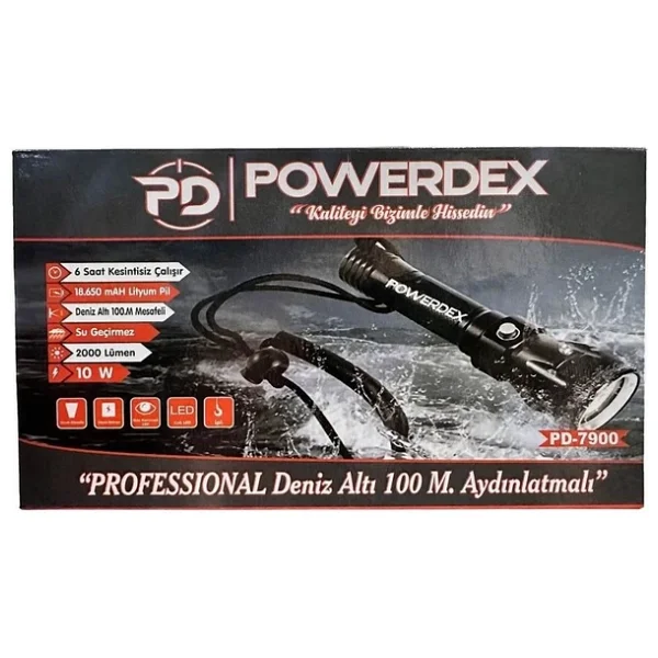 PowerDex PD-7900 2000 Lümen LED Dalış Feneri - Görsel 6