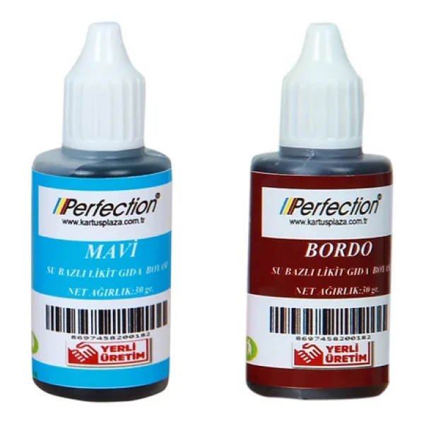 Perfection CHEF 2'li Sıvı Su Bazlı Likit Gıda Boyası Bordo Mavi 2 X 30 gr. - Görsel 2