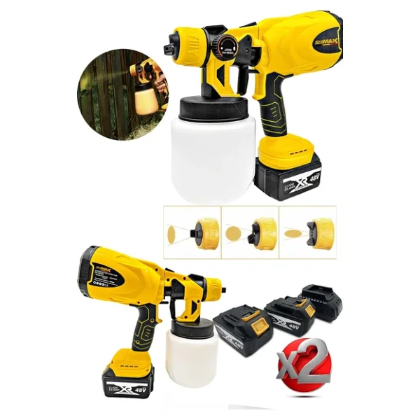 Stilmax 48V 10AH Çift Akülü Boya Ilaç Dezenfektan Püskürtme Makinesi Şarjlı Akülü Sprey Boya Tabancası - Görsel 5