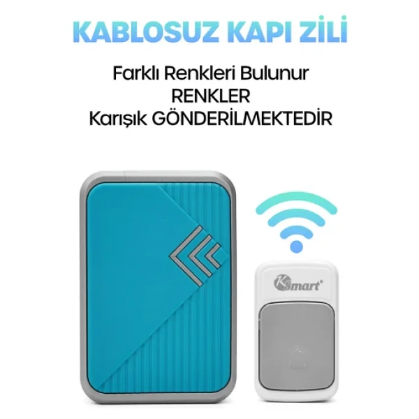 Kablosuz Uzaktan Kumanda Kapı Zili Işıklı Uzun Menzilli Pilli 36 Farklı Melodili Renkli 9426 - Görsel 8