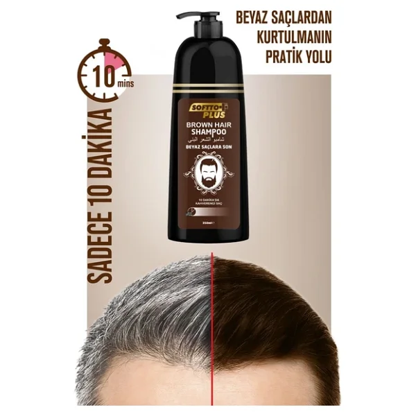 Softto Plus Brown Hair 350 ml Kahverengi Şampuan - Görsel 3