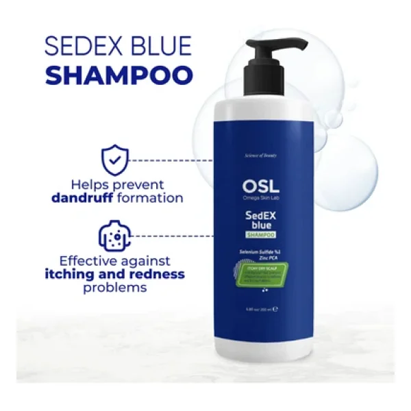 OSL Omega Skin Lab Sedex Blue Kepeğe Karşı Sülfatsız Şampuan 200 ml - Görsel 5