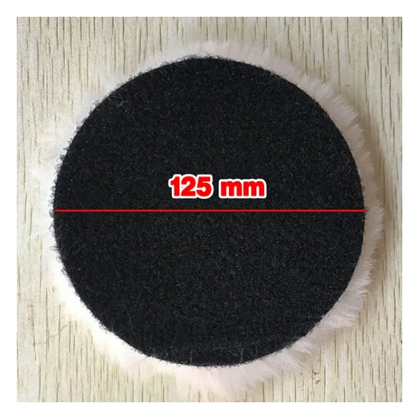 ( 3 Adet) Koyun Postu Pedi Ø 125 Mm Pasta Cila Polisaj Süngeri Cırt Tabanlı Kuzu Postu Yünü Keçesi Parlatma - Görsel 5