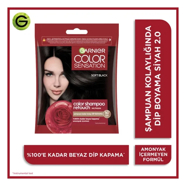Garnier Color Shampoo Retouch 2.0 Soft Black Saç Boyası - Görsel 4