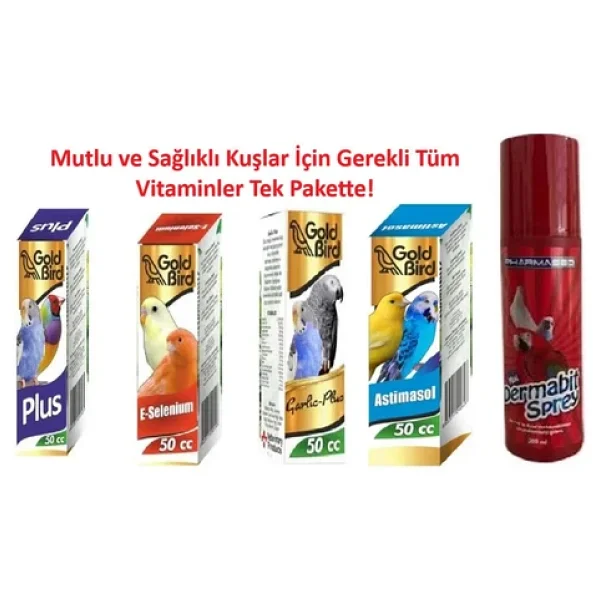 Kafes Kuşları İçin Vitamin Seti Ve Dermo Bit Spreyi 200 Ml - Görsel 4