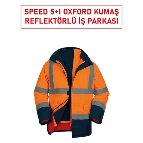 Delta Plus Speed 5+1 Parka Oxford Kumaş, Su Geçirmez Ve Reflektörlü Kışlık İş Montu - Görsel 4