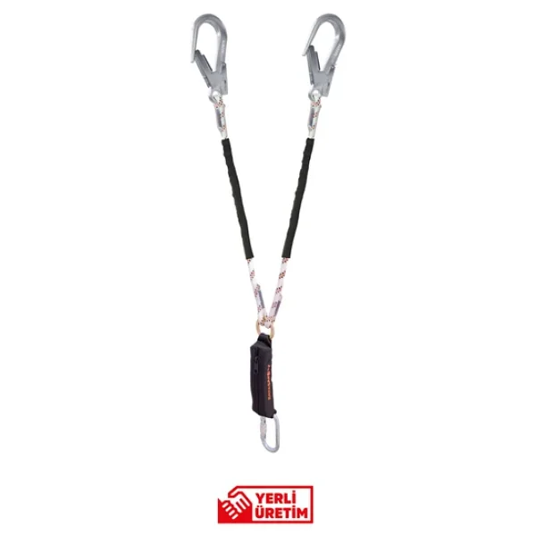 Kaya Safety E-3 B K-65/K-2 Çift Kollu Şok Emicili Lanyard, Düşüş Durdurucu Güvenlik Halatı - Görsel 2