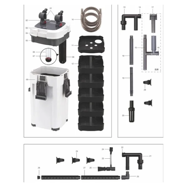 Sobo 2000 lt/h 9 W Akvaryum Dış Filtre - Görsel 4