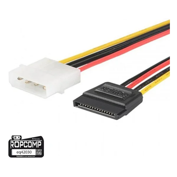 Ropcomp 4-Pin Molex Erkek - 15-Pin SATA Güç Dönüştürücü Kablo (20 cm) - Görsel 5