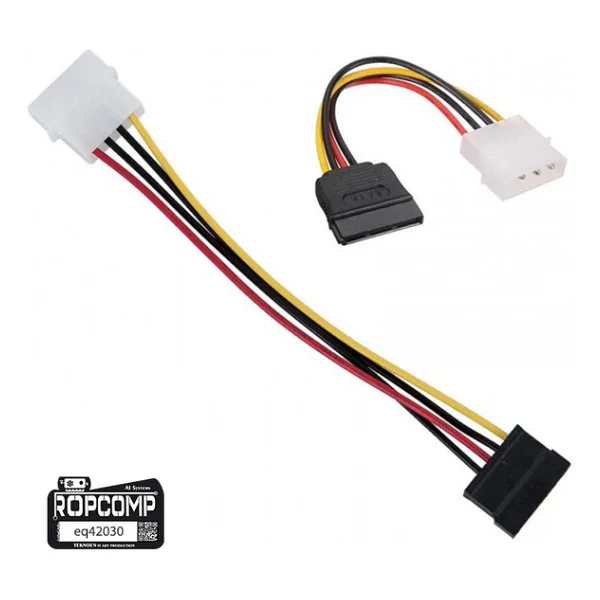 Ropcomp 4-Pin Molex Erkek - 15-Pin SATA Güç Dönüştürücü Kablo (20 cm) - Görsel 3
