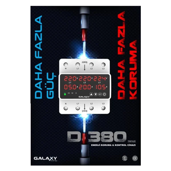 Galaxy Energy D380 Trifaze Tip Voltaj Kontrol Ve Koruma Rölesi 2 Yıl Garanti - Görsel 2