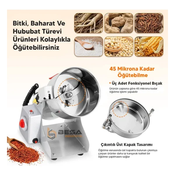 Besa 700 Gr Bitki Hububat ve Baharat Öğütücü - Görsel 4